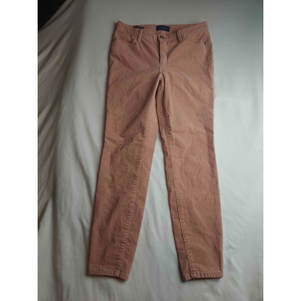 Talbots High-Waist Jegging Ankle Pants Womens Size 4P Pink Corduroy Stretch